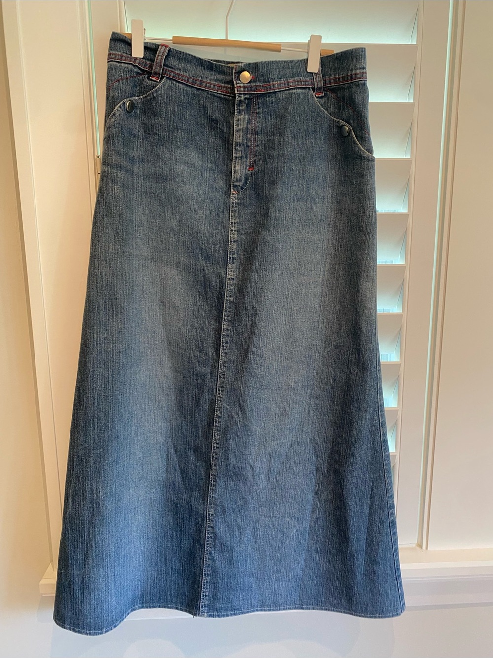 Women's Wide-Leg Denim Skirt in Medium Blue